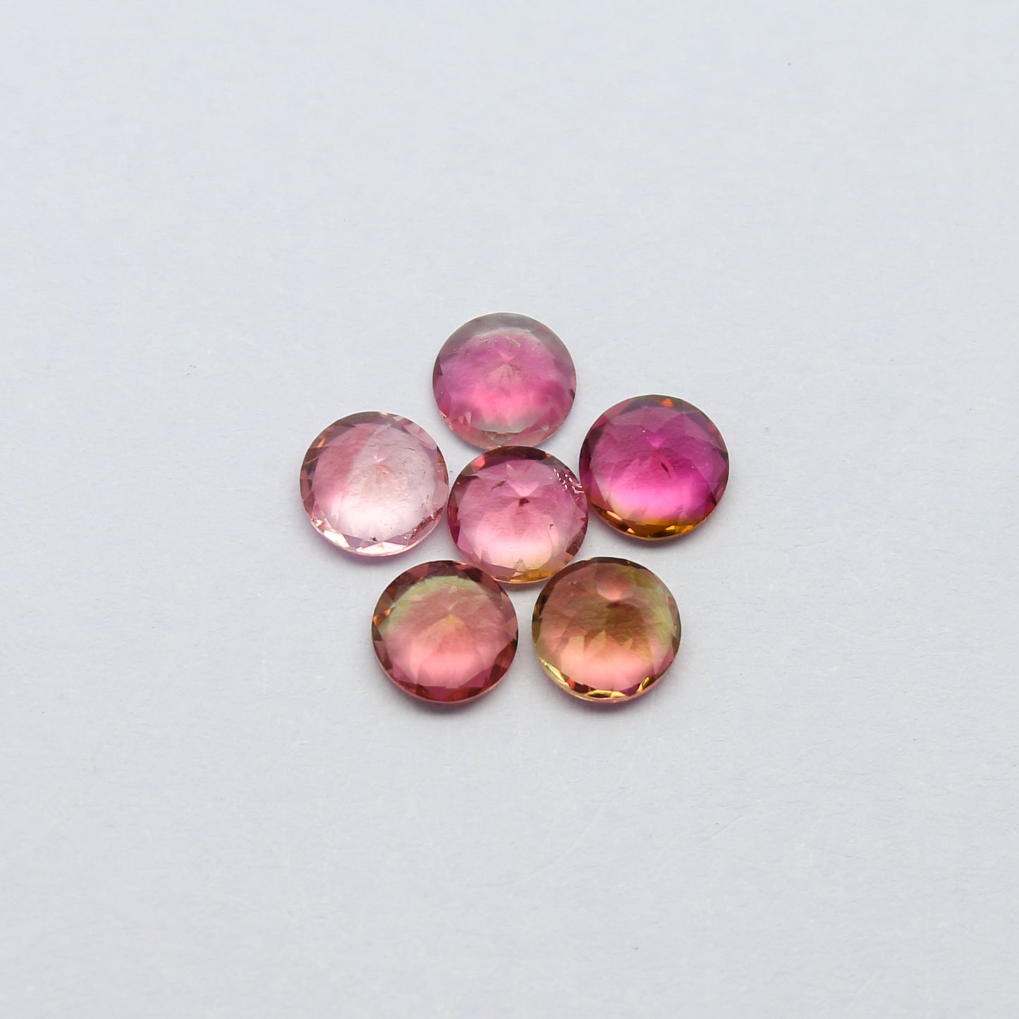 Natural Pink Tourmaline Lot 2.77 Carat 5x5 MM Round Shape Faceted Gemstone 6 Piece Lot