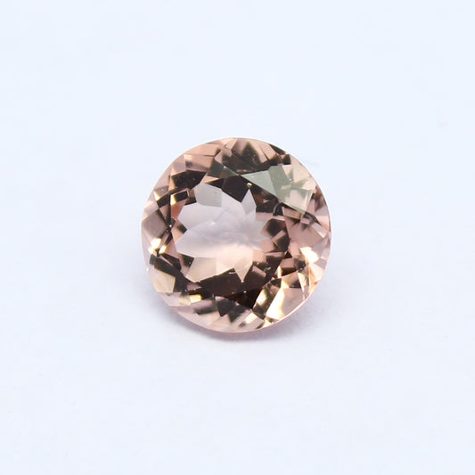 Natural Peach Pink Tourmaline 0.87 Carat 6x6 MM Round Shape Faceted Gemstone
