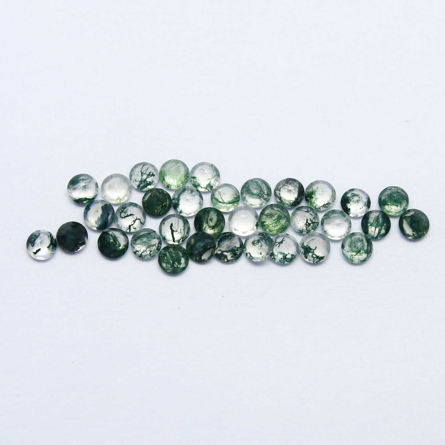 Natural Moss Agate Lot 3x3 MM Round Shape Faceted Gemstone Lot