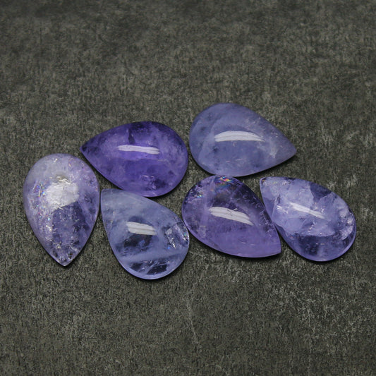 Natural Rare Color Change Hackmanite Lot 3.71 Carat Pear Shape Cabochon Gemstone 6 Pieces Lot