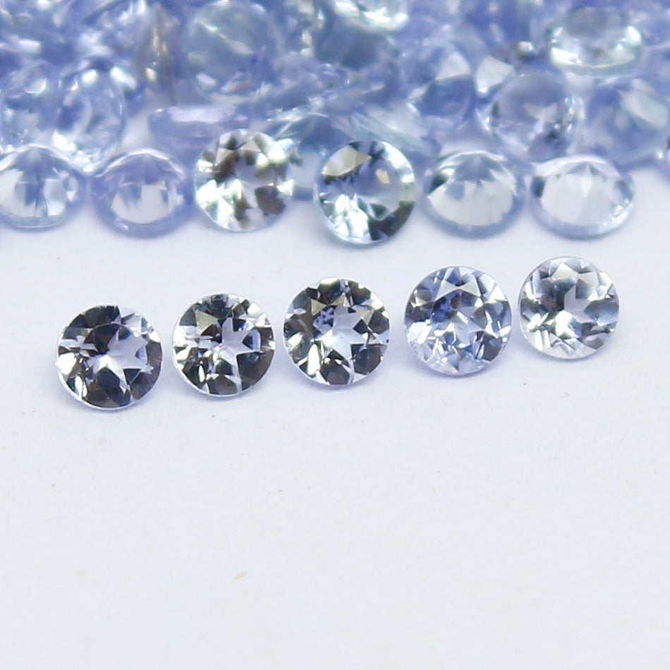 Natural Blue Tanzanite Lot 2x2 MM Round Shape Faceted Gemstone Lot Tanzanite gemstone for eternity rings melee for gemstone projects