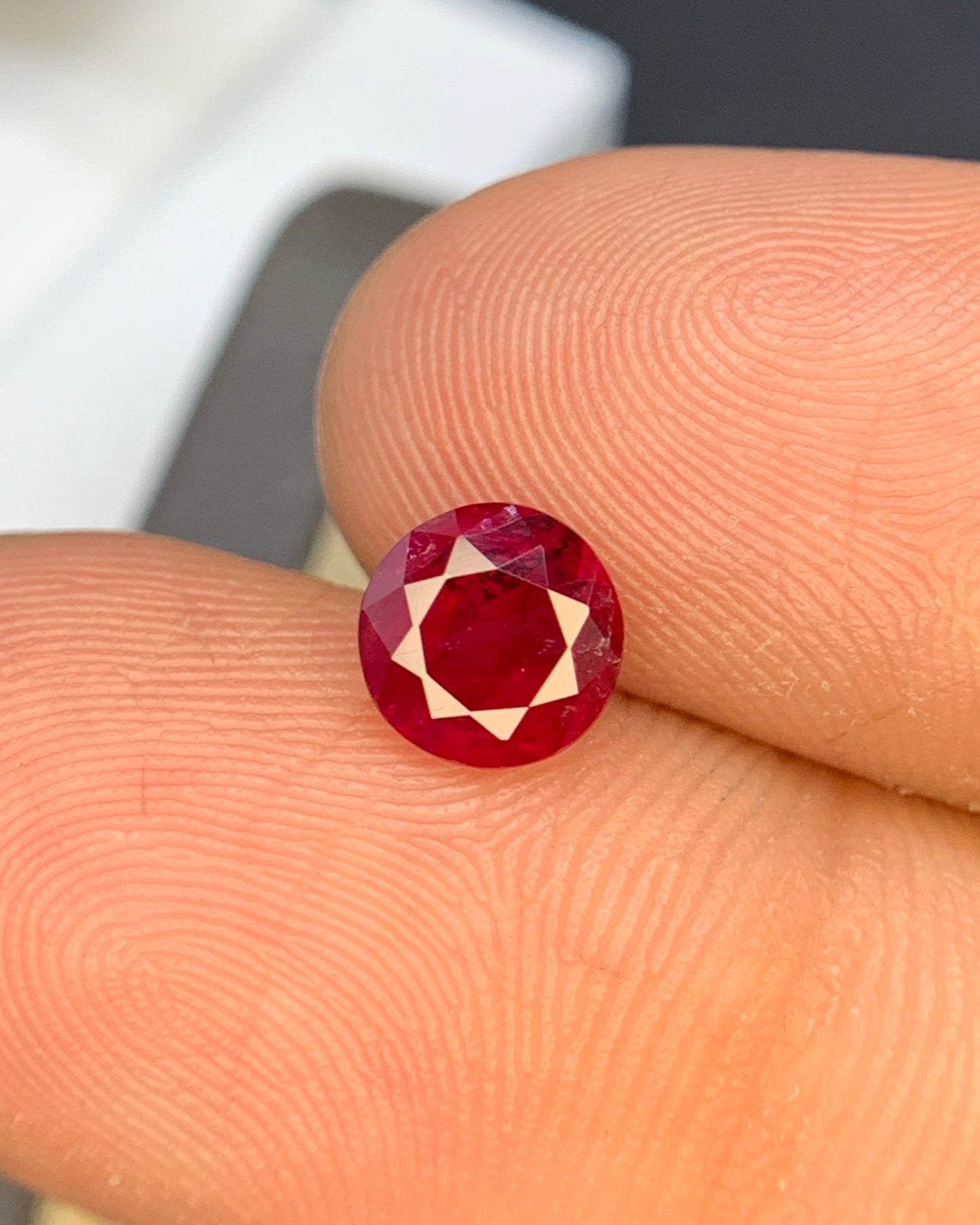 Natural Ruby 1.20 Carat 6.3x6.3 MM Round Shape Faceted Gemstone