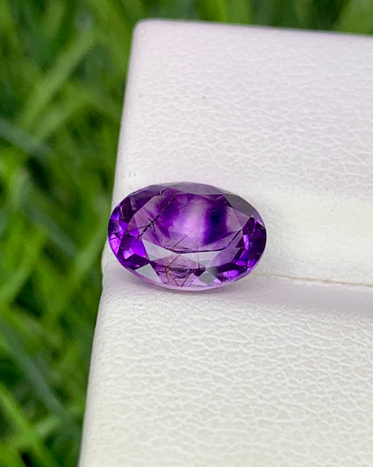 Natural Super Seven 1.72 Carat 9x7 MM Oval Shape Faceted Gemstone with 7 Crystals Healing Stone Seven Chakra Melody Stone