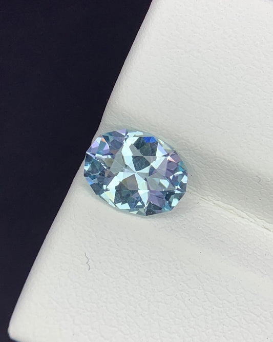 Natural Santa Maria Aquamarine 1.16 Carat 8.2x6.6 MM Fancy Shape Faceted Gemstone