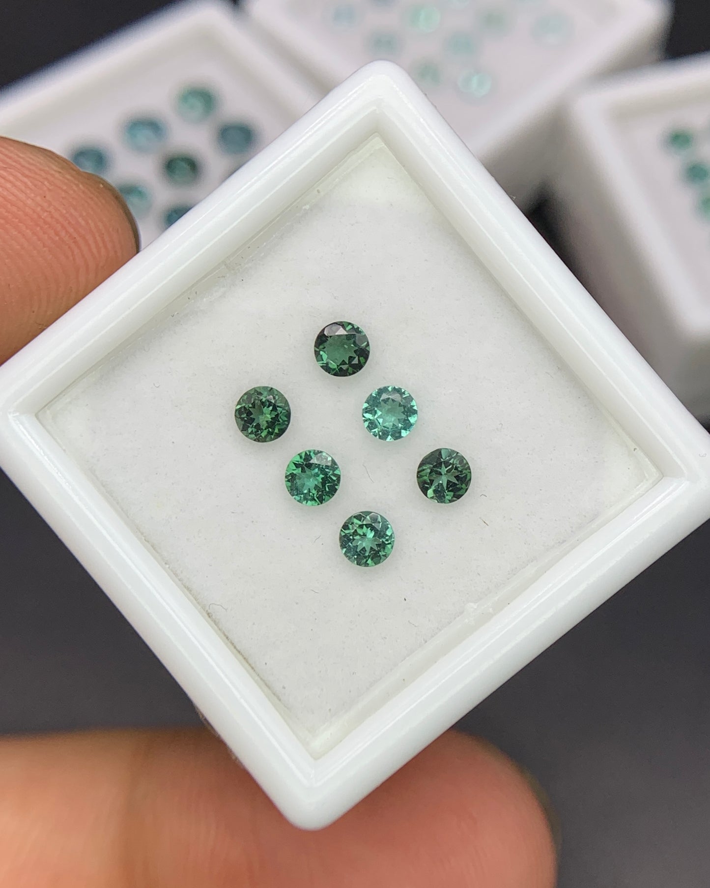 Natural Indicolite Tourmaline Lot 0.57 Carat 3x3 MM Round Shape Faceted Gemstone 6 Piece Lot