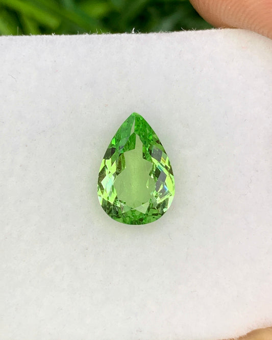 Natural Tsavorite 1.52 Carat 9x6.3 MM Pear Shape Faceted Gemstone