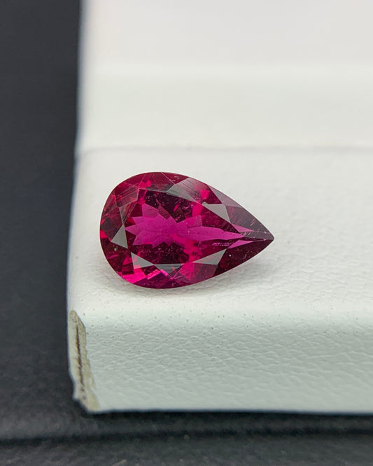 Natural Rubellite Tourmaline 1.25 Carat 9x6 MM Pear Shape Faceted Gemstone