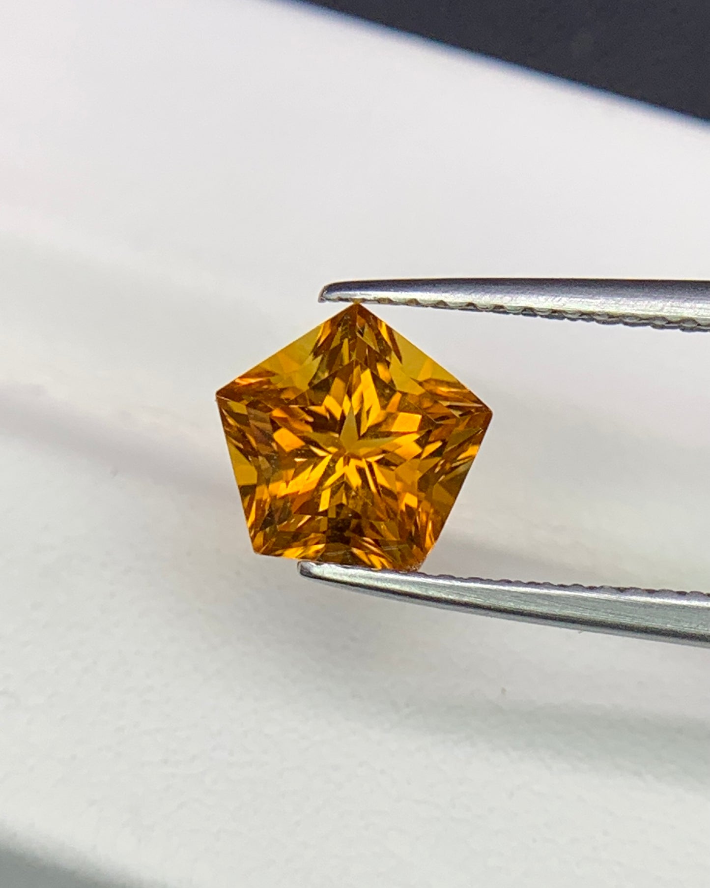 Natural Flawless Citrine 1.91 Carat 8x8 MM Pentagon Shape Faceted Gemstone