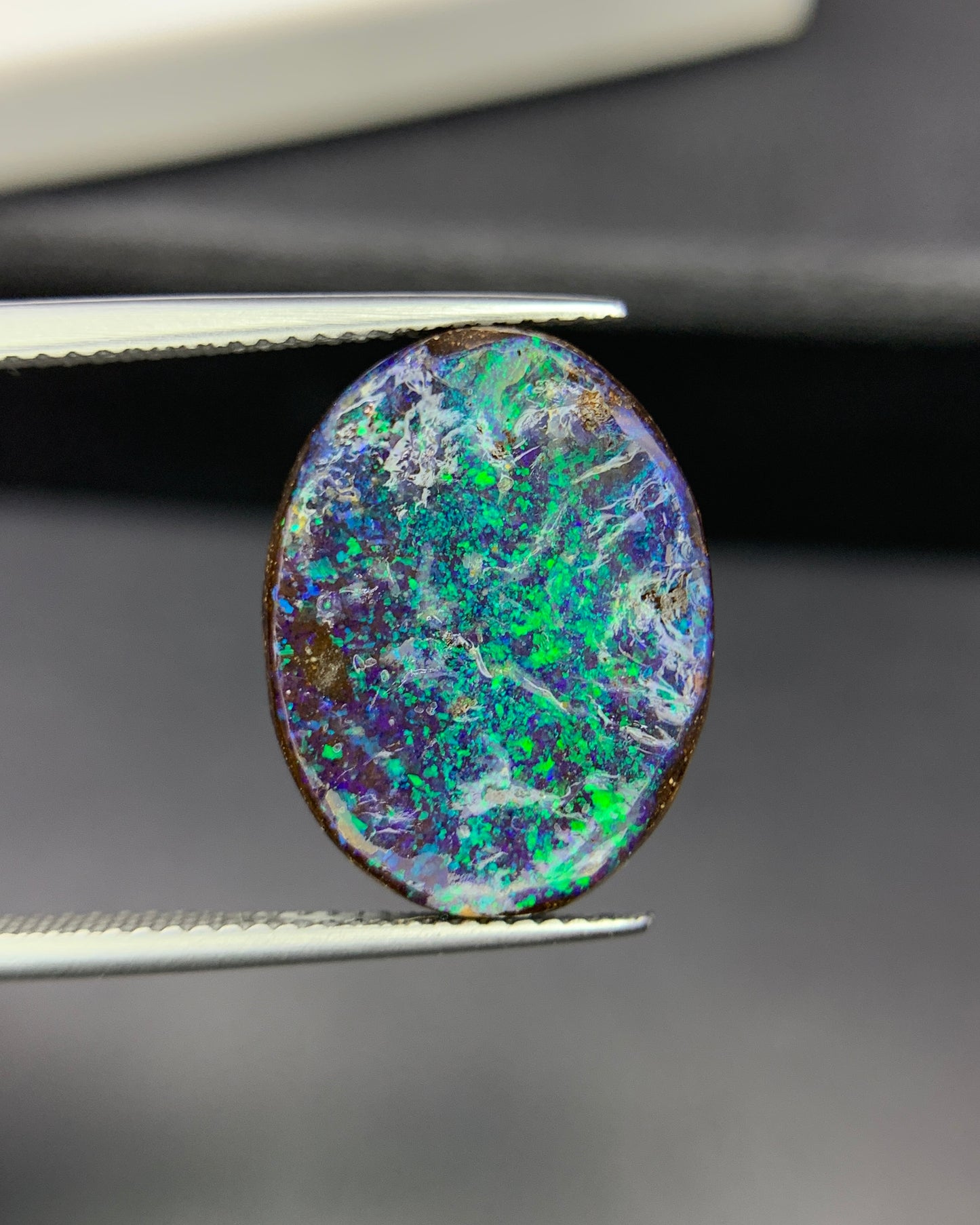 Natural Australian Boulder Opal 10.13 Carat 17.9x14.1 MM Oval Shape Cabochon Gemstone