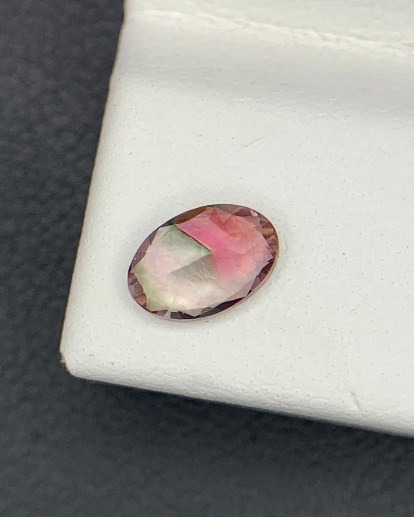 Natural Tri Color Tourmaline 0.61 Carat 6.5x4.5 MM Oval Shape Faceted Gemstone