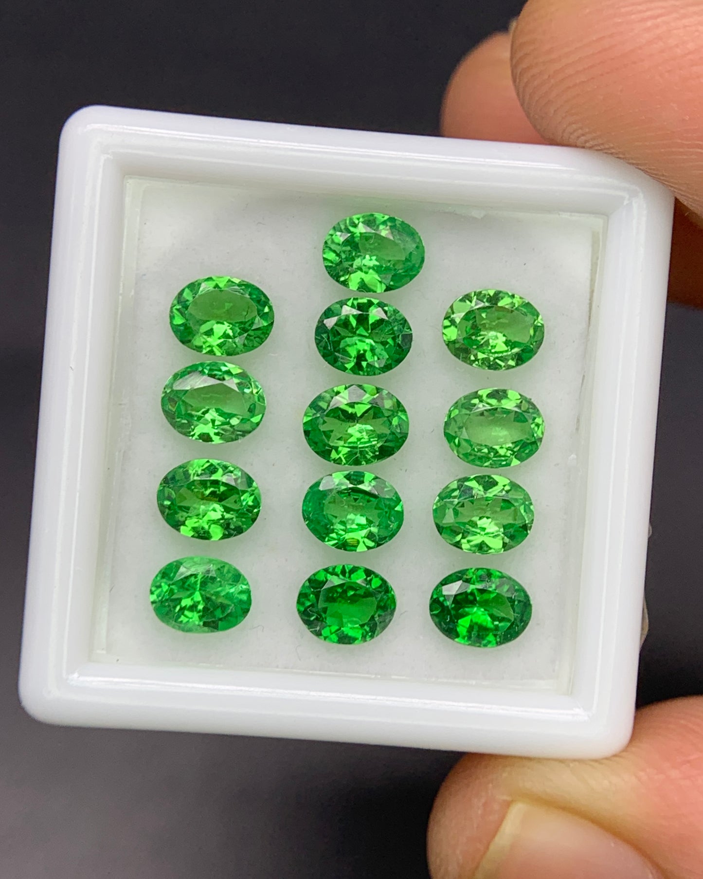 Natural Green Tourmaline Lot 6.22 Carat 7X5 MM Oval Shape Faceted Gemstone 8 Piece Lot