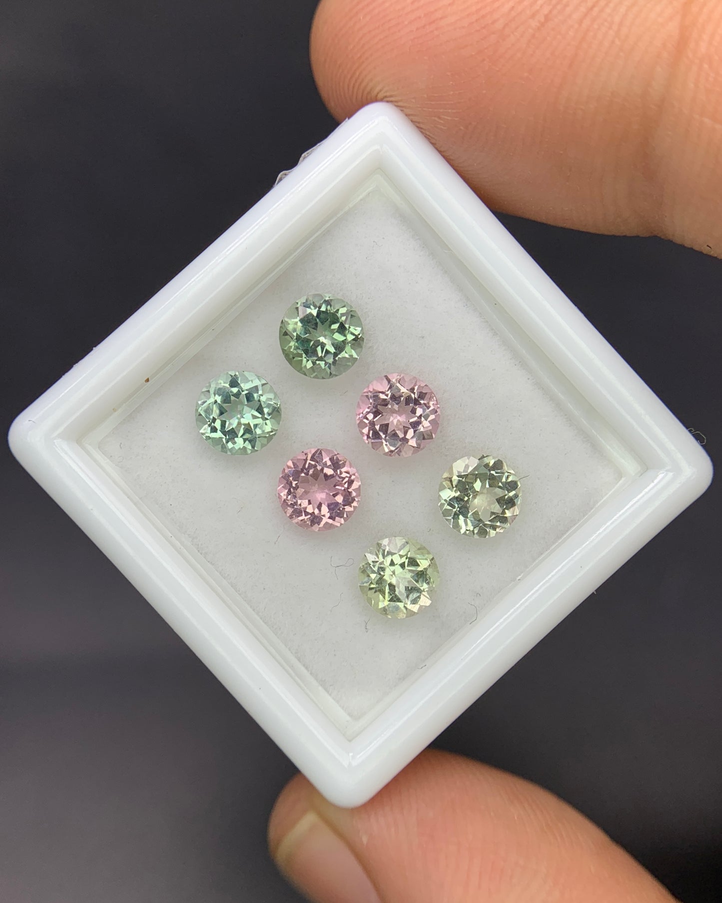 Natural Multi Color Tourmaline Lot 2.88 Carat 5x5 MM Round Shape Faceted Gemstone 6 Piece Lot