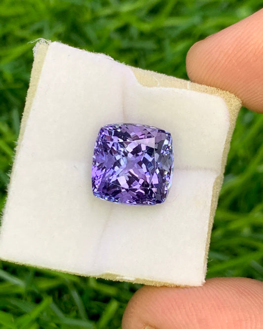Natural Tanzanite 5.45 Carat 9.6x9.6 MM Cushion Shape Faceted Gemstone