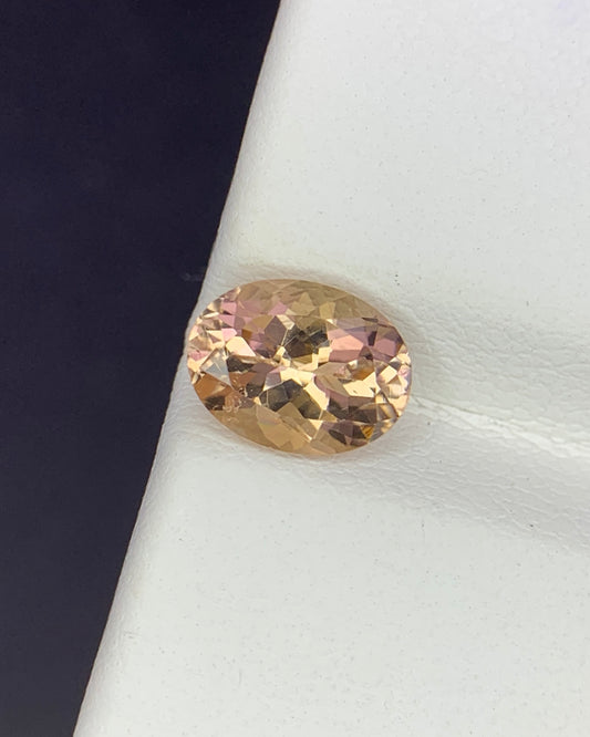 Natural Peach Tourmaline 1.34 Carat 8.1x6.1 MM Oval Shape Faceted Gemstone