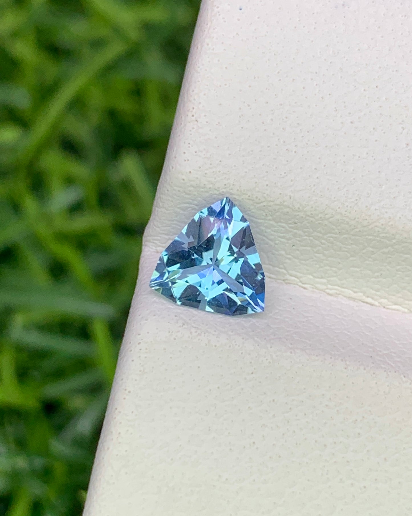 Natural Aquamarine 0.64 Carat 6x6 MM Trillion Shape Faceted Gemstone