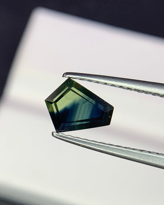 Natural Parti Sapphire 0.90 Carat 7.4x6 MM Fancy Shape Faceted Gemstone