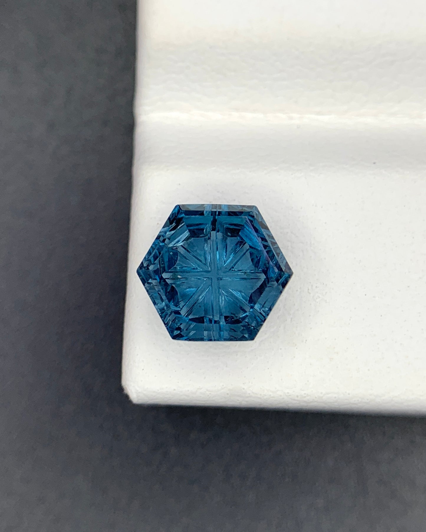 Natural London Blue Topaz 1.97 Carat 7.2x7.2 MM Hexagon Shape Starbrite Cut Faceted Gemstone