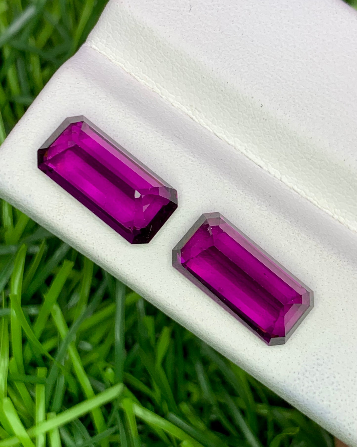 Natural Purple Rhodolite Garnet Lot 9.12 Carat 13.2x6.5/13.1x6.5 MM Octagon Shape Faceted Gemstone 2 Piece Lot