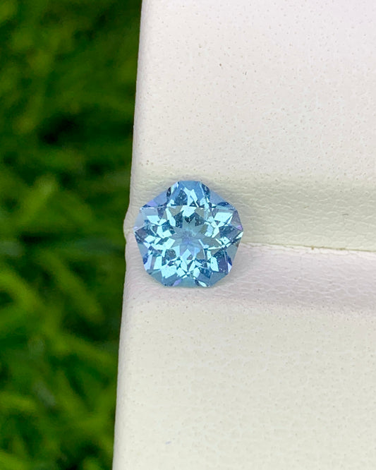 Natural Aquamarine 0.83 Carat 6.3x6.3 MM Fancy Shape Faceted Gemstone
