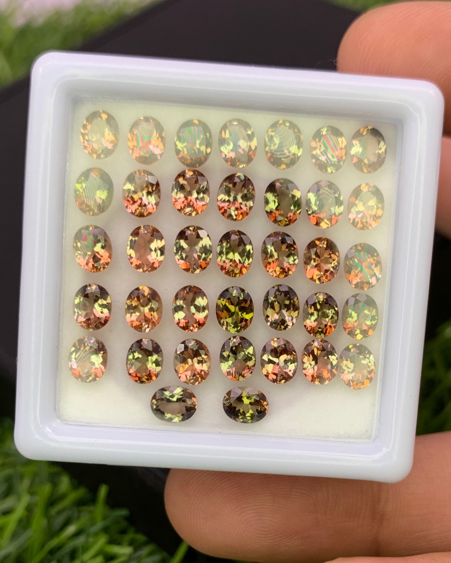 Natural Bi Color Andalusite Lot 5x4 MM Oval Shape Faceted Gemstone Lot