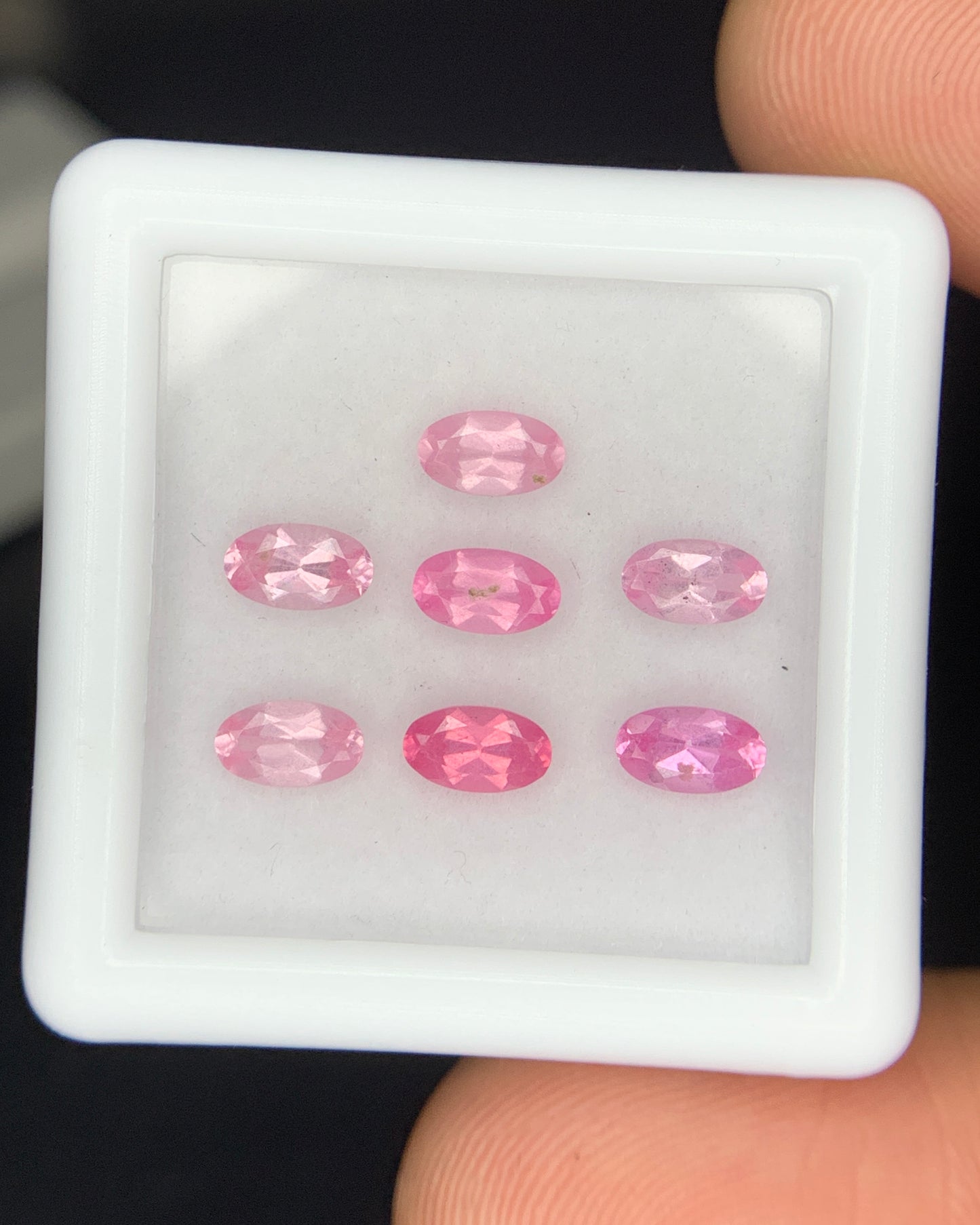 Natural Pink Spinel Lot 1.67 Carat 5x3 MM Oval Shape Faceted Gemstone 7 Piece Lot