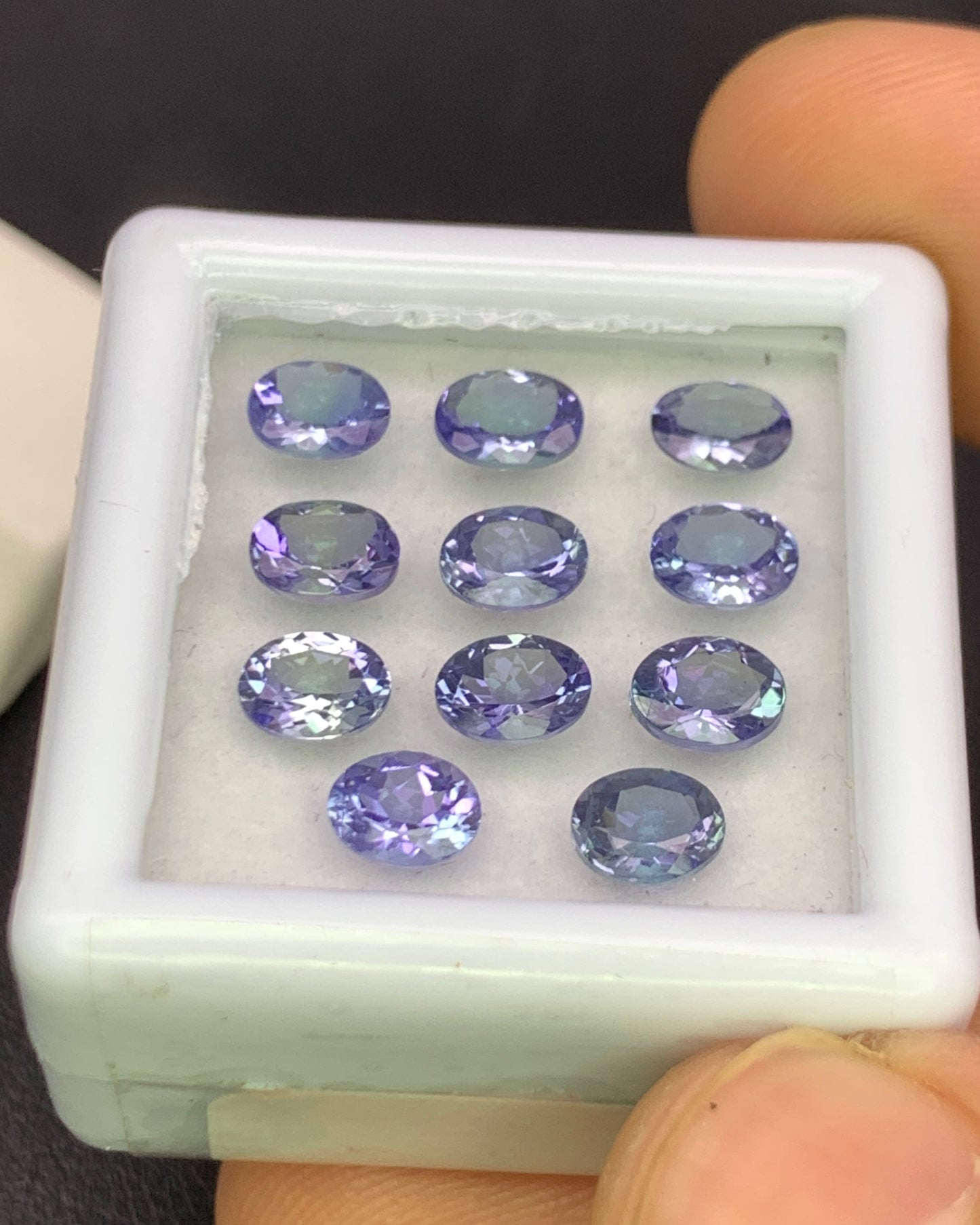 Natural Bi Color Tanzanite Lot 4.20 Carat 5x4 MM Oval Shape Faceted Gemstone 11 Piece Lot
