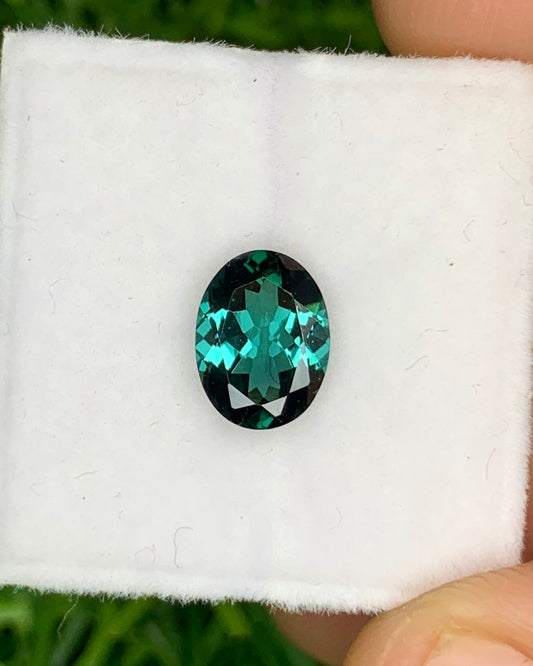 Natural Indicolite Tourmaline 1.27 Carat 8x6 MM Oval Shape Faceted Gemstone