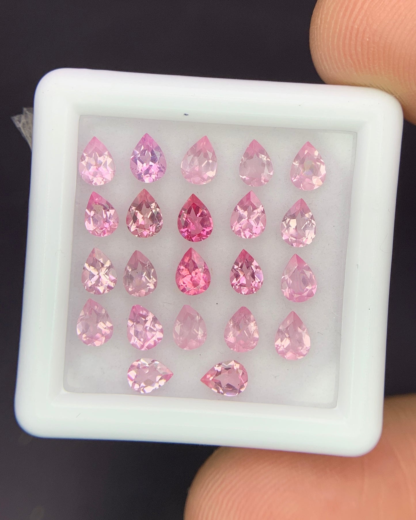 Natural Pink Spinel Lot 2.93 Carat 4x3 MM Pear Shape Faceted Gemstone 22 Piece Lot