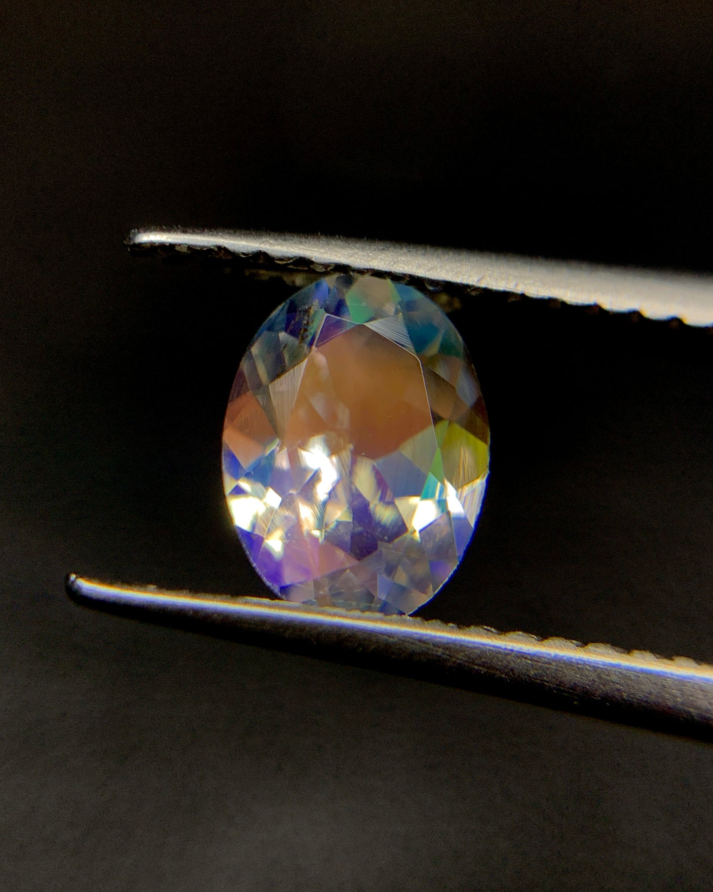 Natural Multi Fire Rainbow Moonstone 0.86 Carat 7.7x5.8 MM Oval Shape Faceted Gemstone from Madagascar