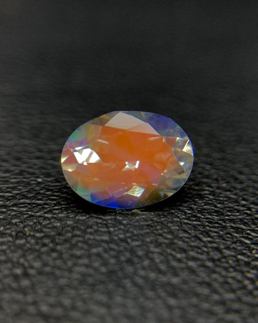 Natural Multi Fire Rainbow Moonstone 1.14 Carat 8x5.9 MM Oval Shape Faceted Gemstone