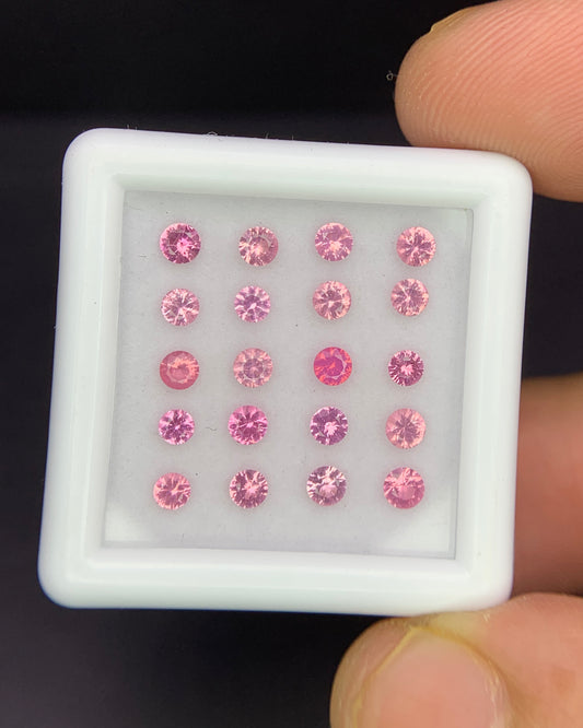 Natural Pink Spinel Lot 1.19 Carat 2.5x2.5 MM Round Shape Diamond Cut Faceted Gemstone 20 Piece Lot (Copy)
