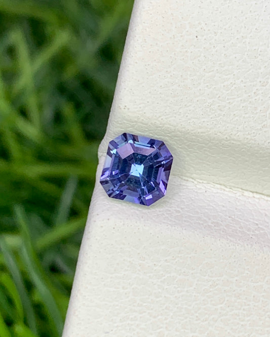 Natural Bi Color Tanzanite 0.62 Carat 5x5 MM Asscher Cut Faceted Gemstone