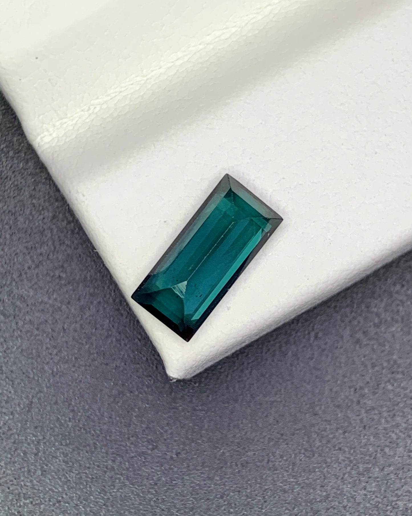 Natural Indicolite Tourmaline 1.34 Carat 9.5x4.5 MM Baguette Shape Faceted Gemstone