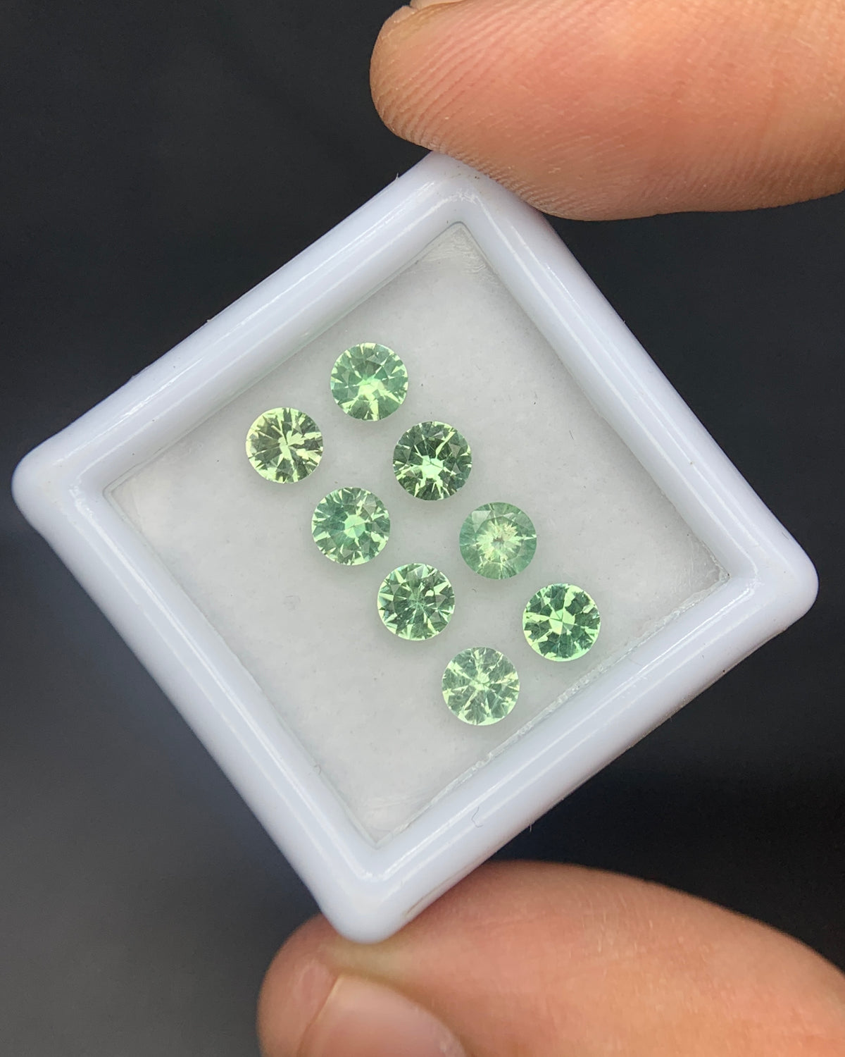 Natural Rare Kornerupine Lot 1.90 Carat 4x4 MM Round Shape Faceted Gemstone 8 Piece Lot