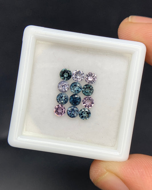 Natural Tourmaline Lot 1.22 Carat 3x3 MM Round Shape Faceted Gemstone 12 Piece Lot