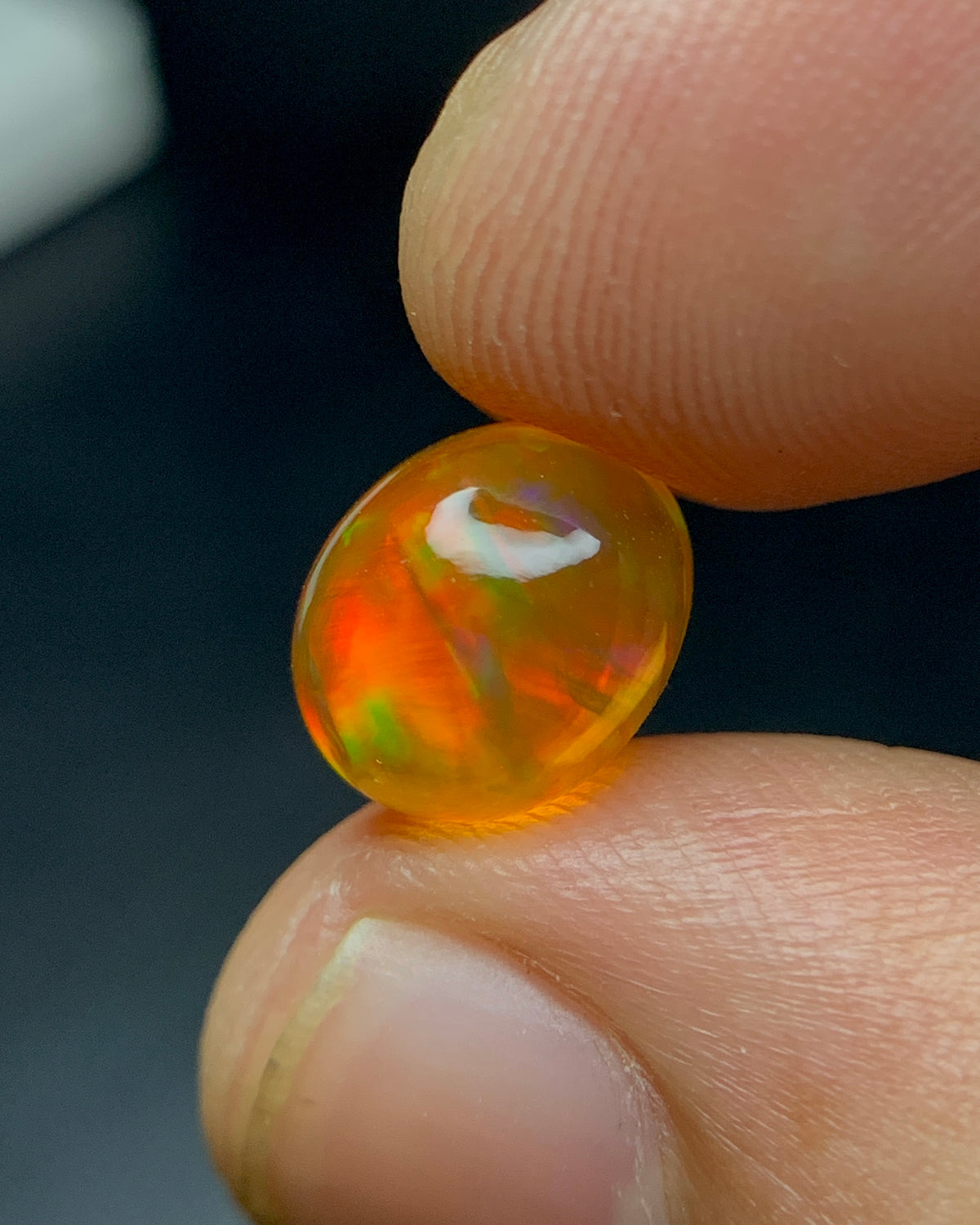 Natural Mexican Fire Opal 2.59 Carat 9.3x7.8 MM Oval Shape Cabochon Gemstone