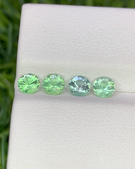 Natural Rare Kornerupine Lot 1.09 Carat 4x4 MM Round Shape Faceted Gemstone 4 Piece Lot