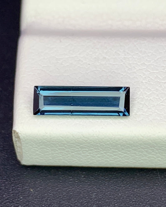 Natural Blue Tourmaline 0.67 Carat 10.3x3.1 MM Baguette Shape Faceted Gemstone
