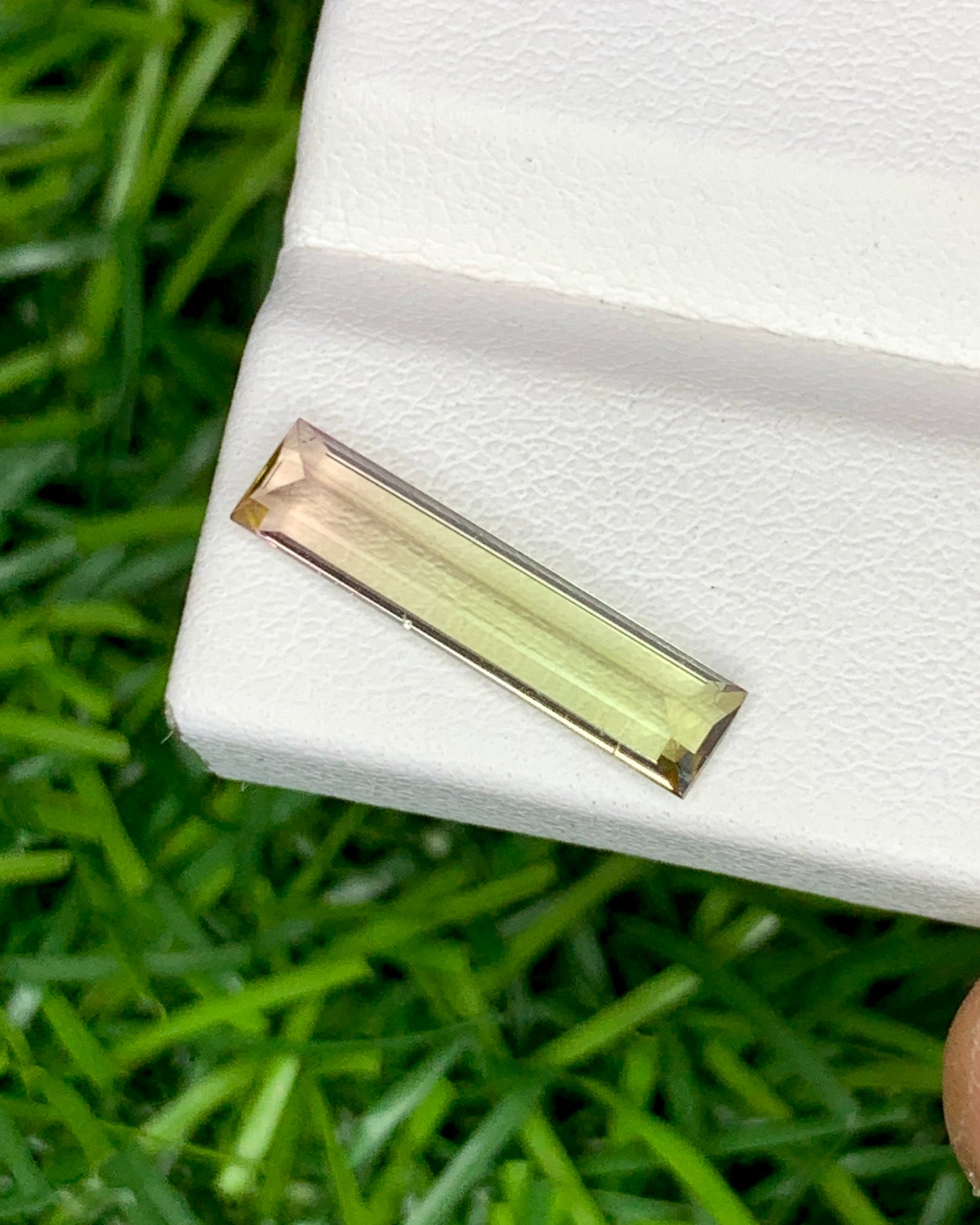 Natural Bi Color Tourmaline 1.79 Carat 15.9x3.8 MM Baguette Shape Faceted Gemstone