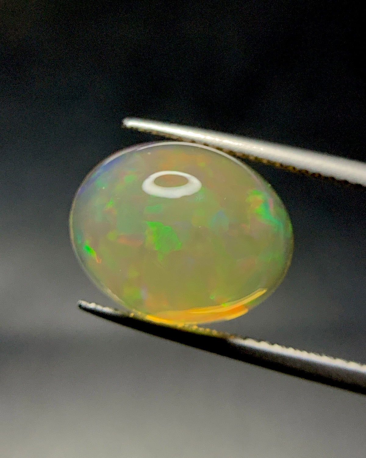 Natural Mexican Fire Opal 7.52 Carat 14.1x11.2 MM Oval Shape Cabochon Gemstone