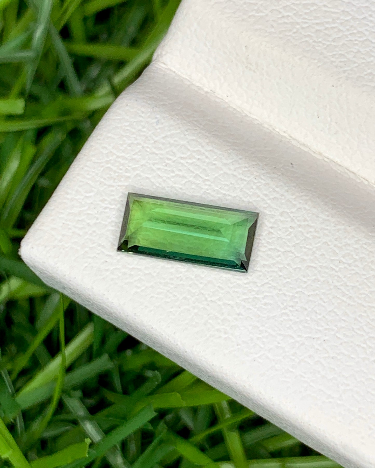 Natural Green Tourmaline 0.80 Carat 8.6x4.1 MM Baguette Shape Faceted Gemstone