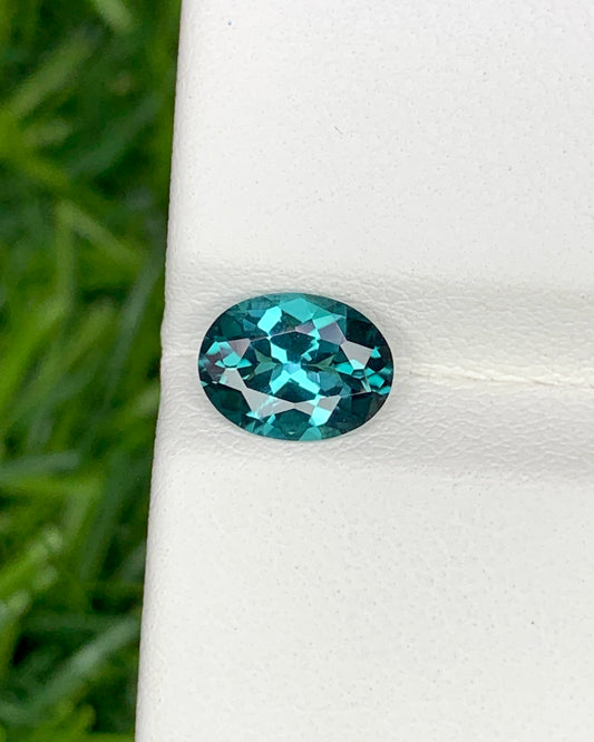Natural Indicolite Tourmaline 1.09 Carat 7.8x6 MM Oval Shape Faceted Gemstone