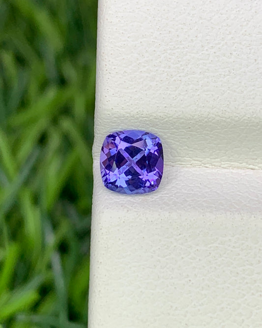 Natural Purple Tanzanite 0.63 Carat 5x5 MM Cushion Shape Faceted Gemstone