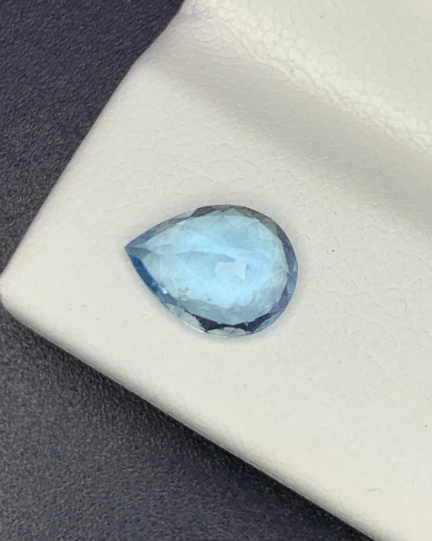 Natural Santa Maria Aquamarine 0.91 Carat 8x6 MM Pear Shape Faceted Gemstone