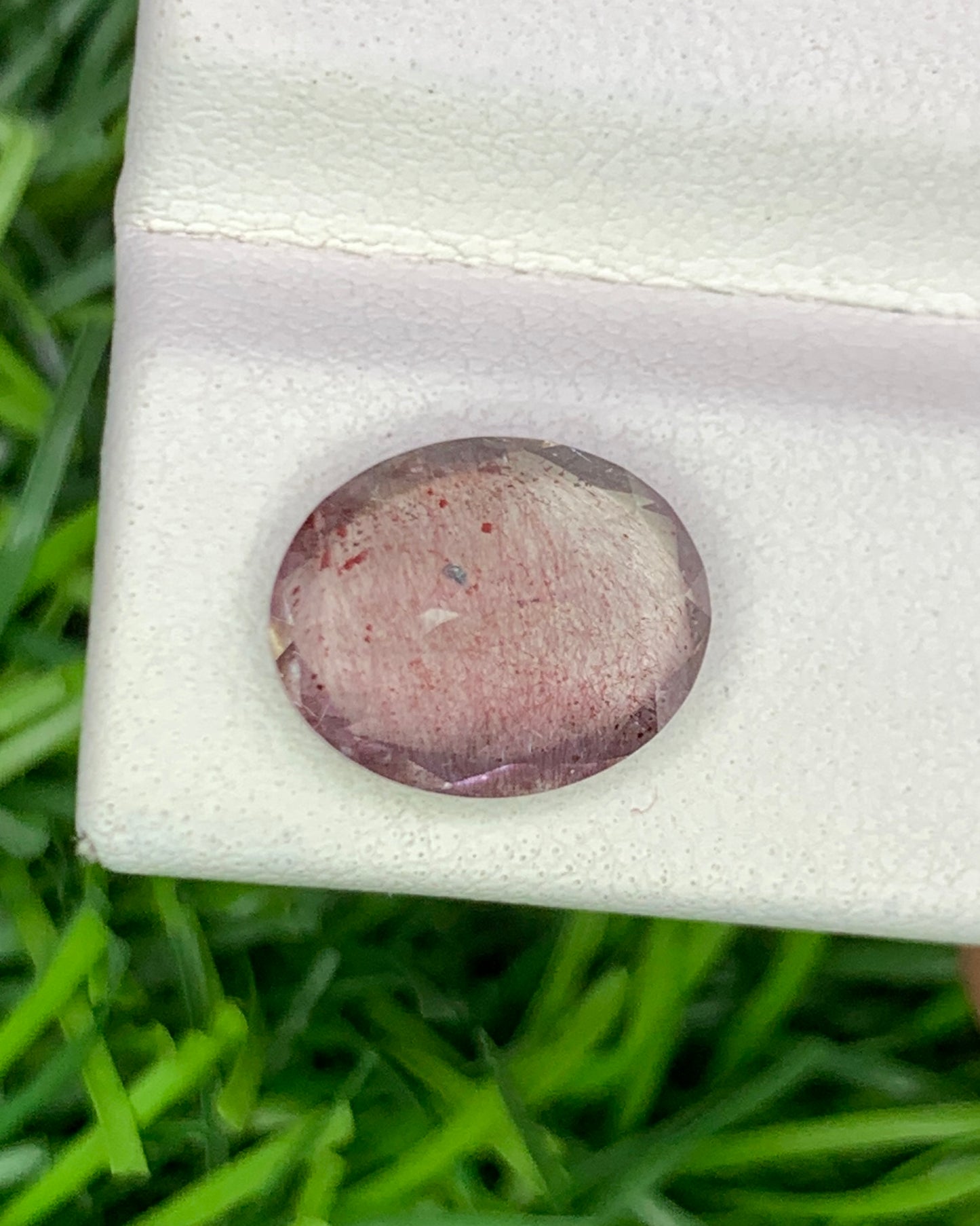 Natural Super Seven 3.16 Carat 11x9 MM Oval Shape Faceted Gemstone with 7 Crystals Healing Stone Seven Chakra Melody Stone