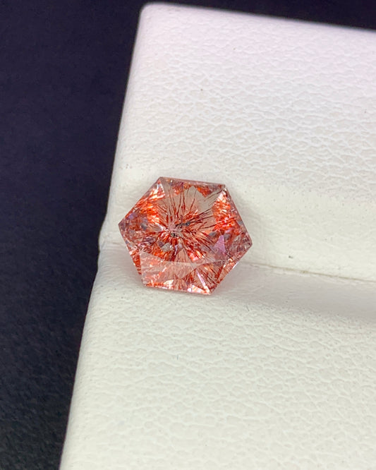 Natural Super Seven 1.22 Carat 7.3x7.3 MM Fancy Shape Faceted Gemstone with 7 Crystals Healing Stone Seven Chakra Melody Stone