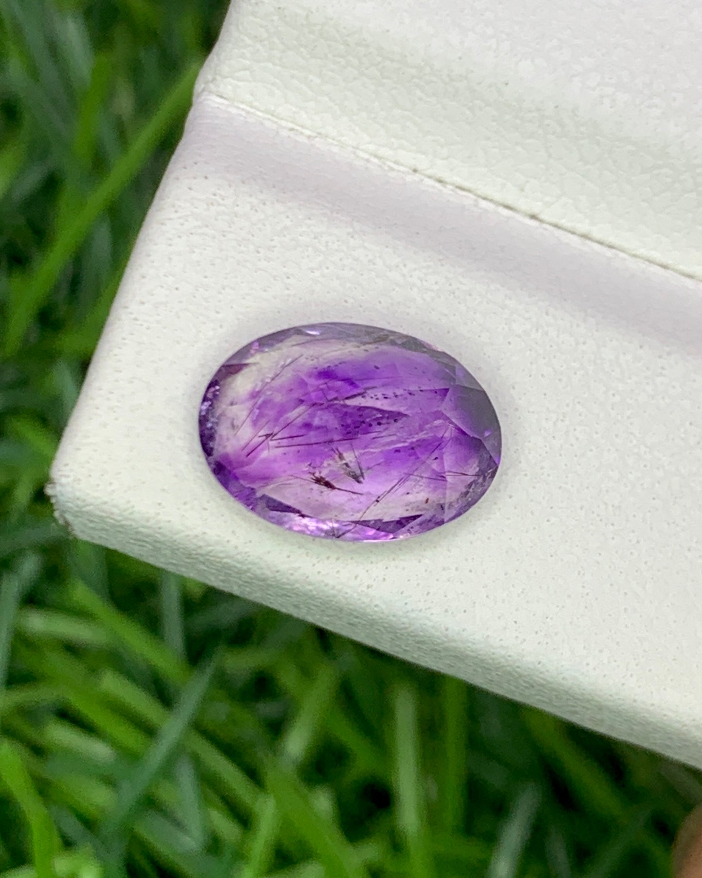 Natural Super Seven 2.45 Carat 10.7x7.7 MM Oval Shape Faceted Gemstone with 7 Crystals Healing Stone Seven Chakra Melody Stone