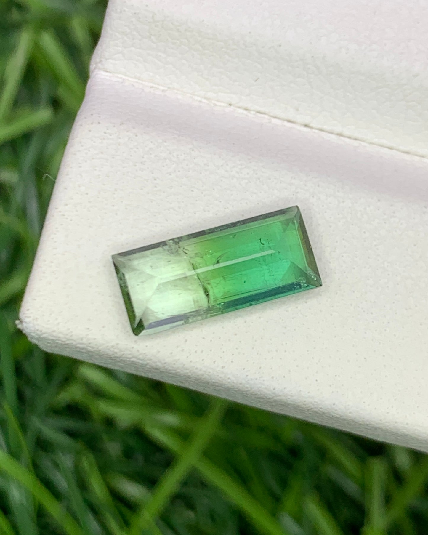 Natural Bi Color Tourmaline 1.58 Carat 11x5 MM Baguette Shape Faceted Gemstone