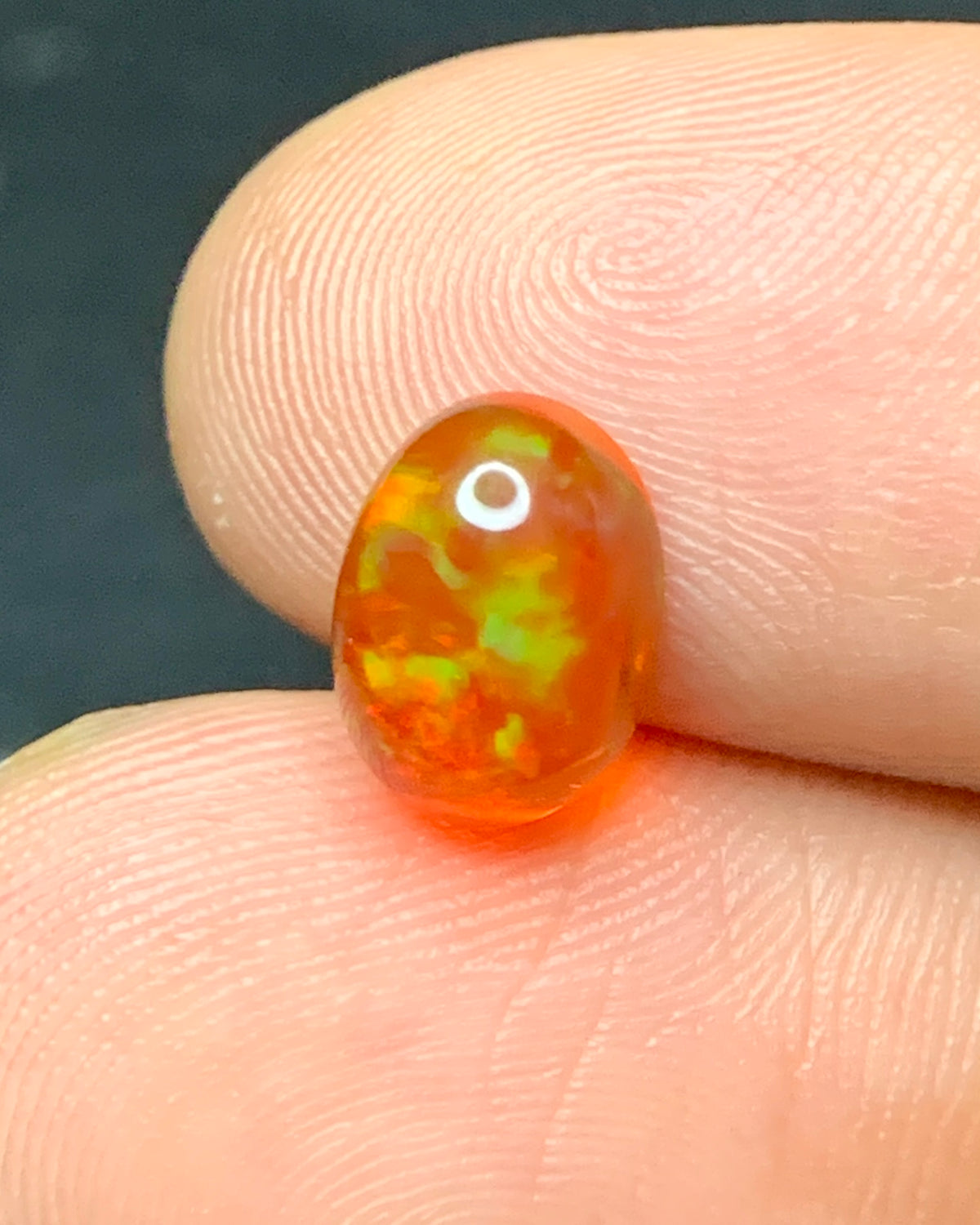 Natural Mexican Fire Opal 1.53 Carat 9.1x6.7 MM Oval Shape Cabochon Gemstone