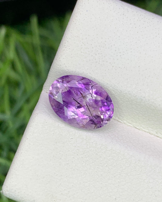 Natural Super Seven 2.00 Carat 10.1x7.3 MM Oval Shape Faceted Gemstone with 7 Crystals Healing Stone Seven Chakra Melody Stone